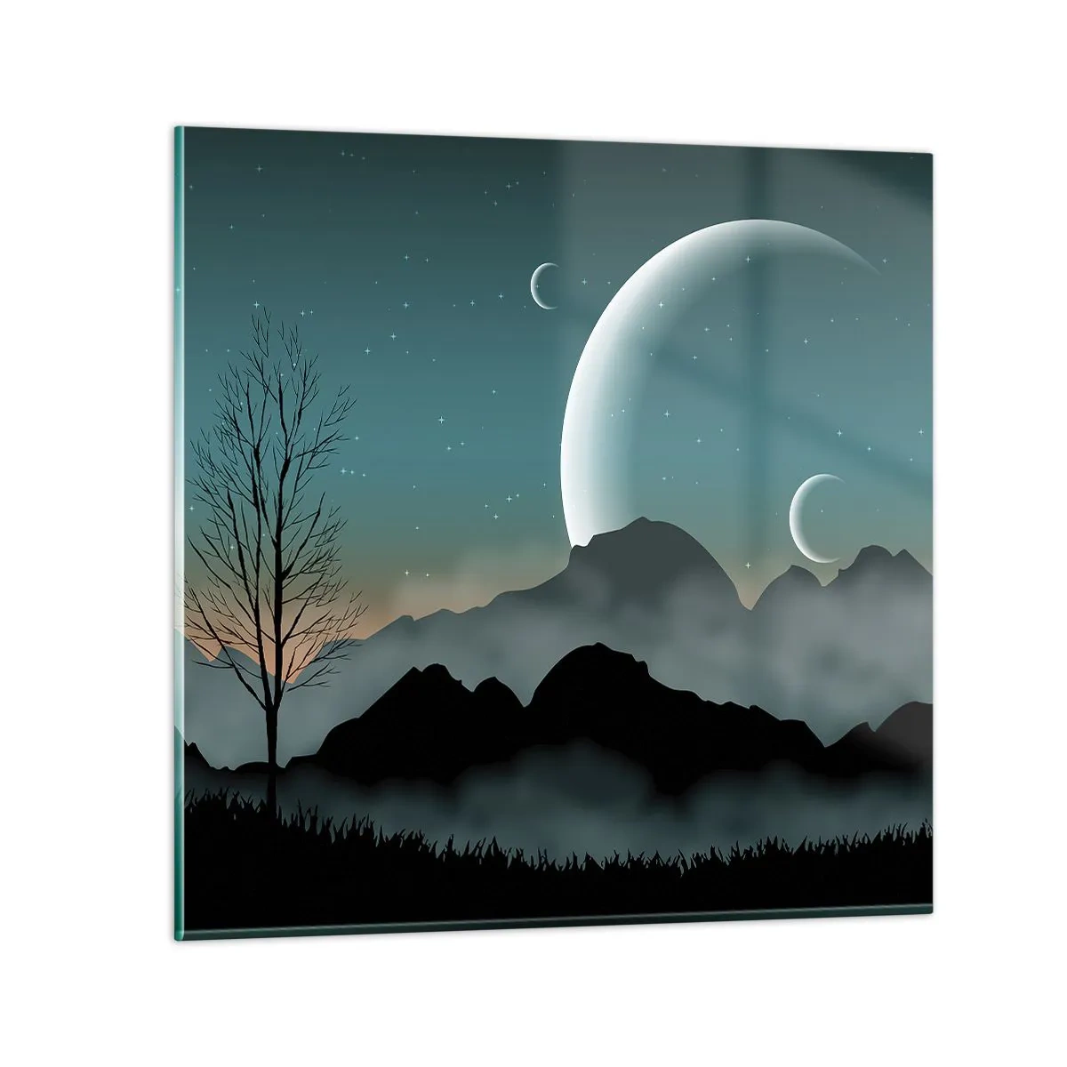 Quadro em vidro - Carnaval de uma noite estrelada - 30x30 cm