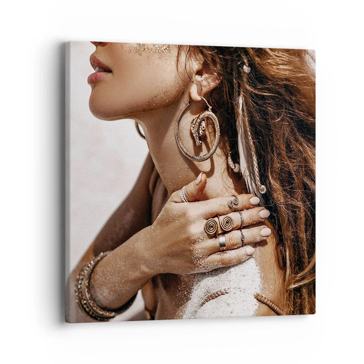 Quadro em tela - A rainha da praia selvagem - 40x40 cm