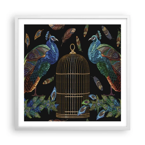 Pôster em moldura branca - Em vestes reais - 60x60 cm