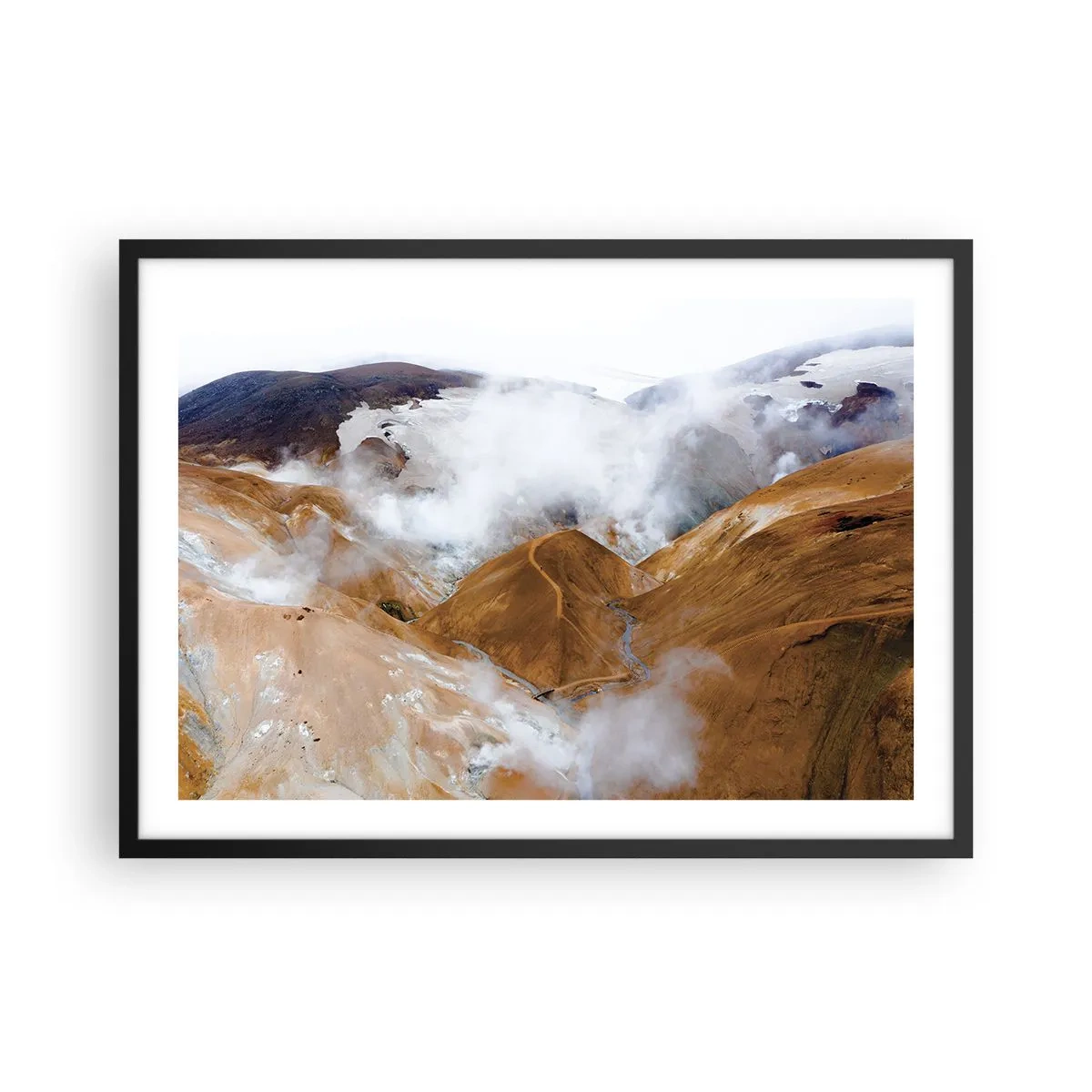 Pôster com moldura preta - A beleza crua da Islândia - 70x50 cm