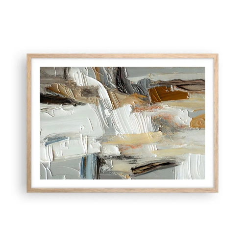 Pôster com moldura de carvalho claro - Camadas coloridas - 70x50 cm