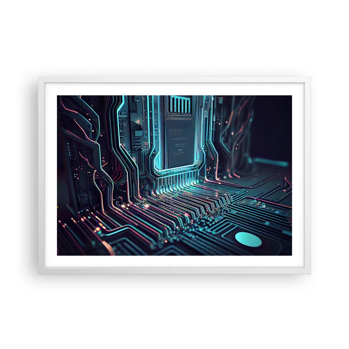 Pôster em moldura branca - Só estou a pensar... - 70x50 cm