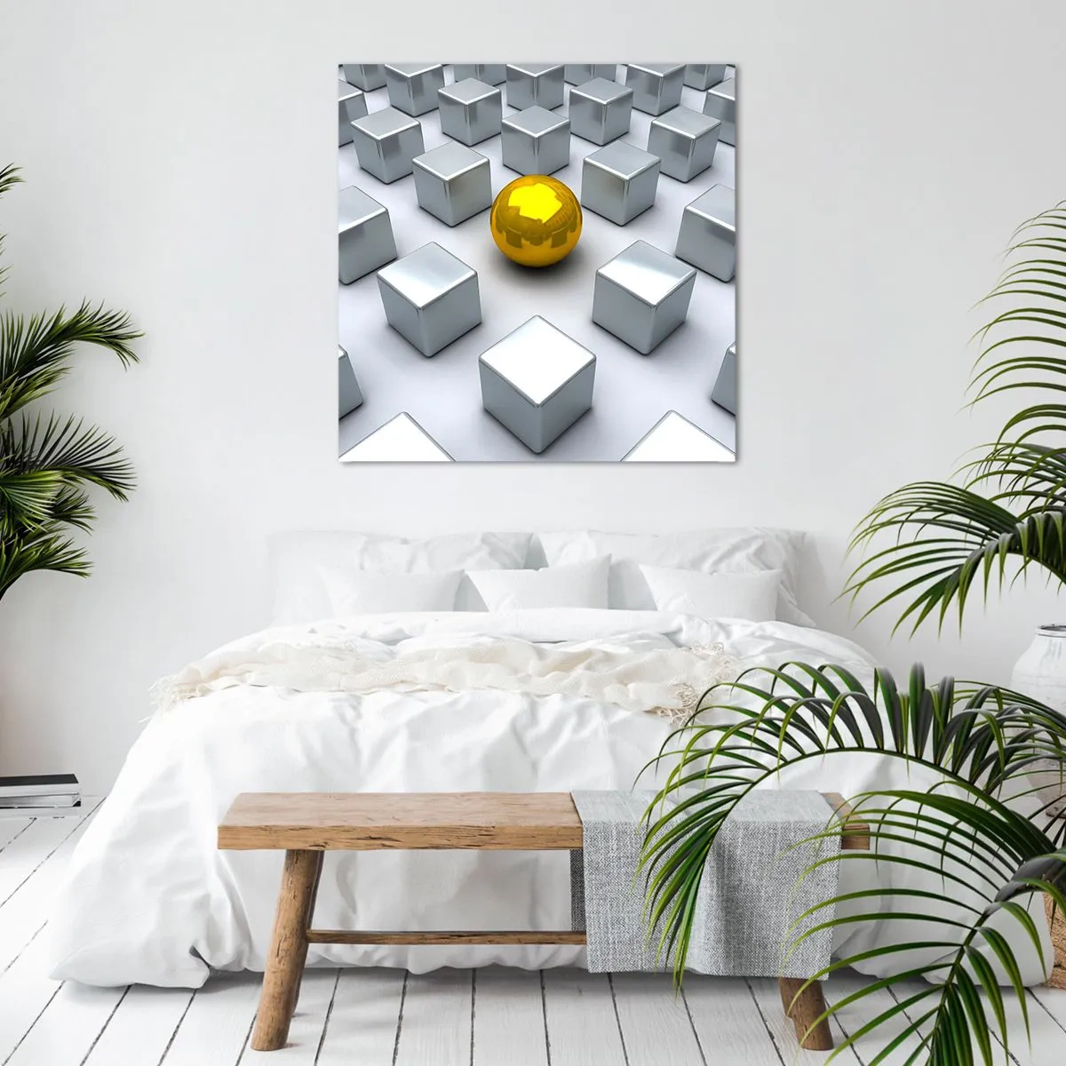 Quadro em tela - Por que eu? Obras de arte geométricas - 30x30 cm