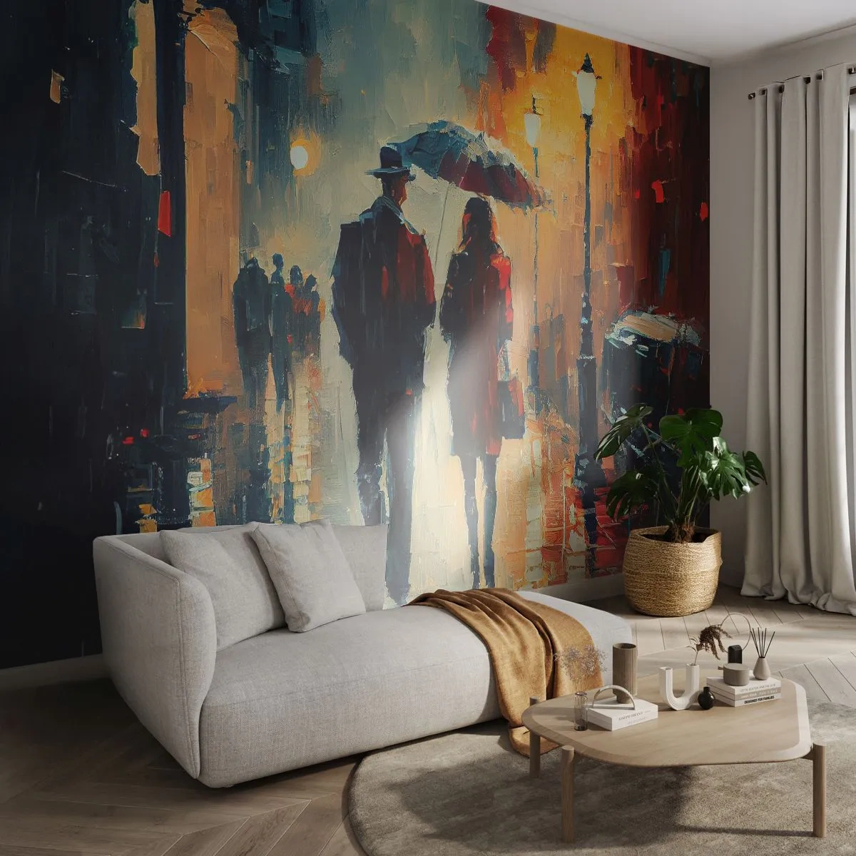 Papel de Parede Standard Eco - História de amor urbano - Romantismo, Casal, Paisagem - 300x210 cm