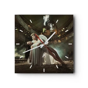 Relógio de parede - Relógio em vidro - O espírito do teatro antigo - 30x30 cm