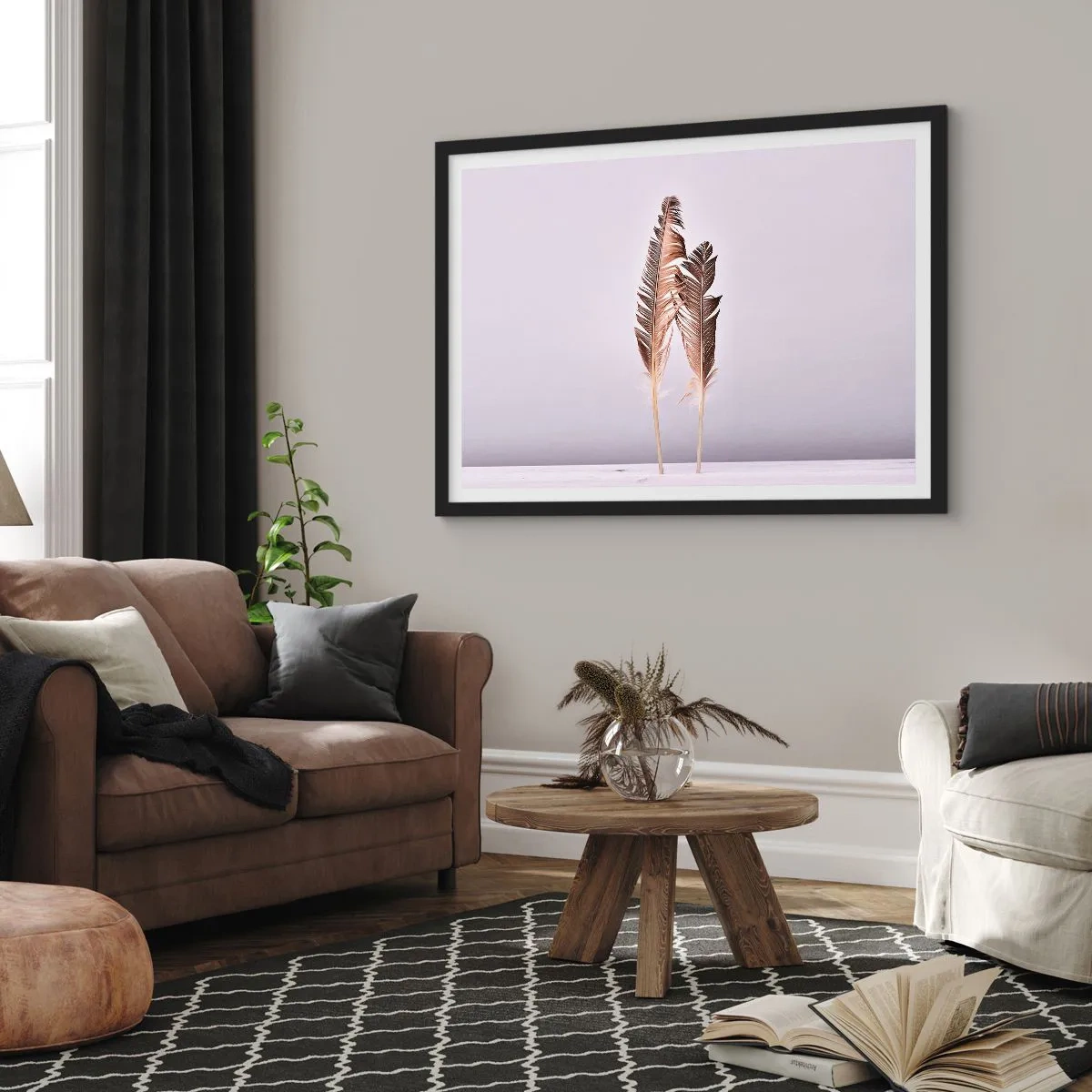 Pôster com moldura preta - Contra o nada - 100x70 cm