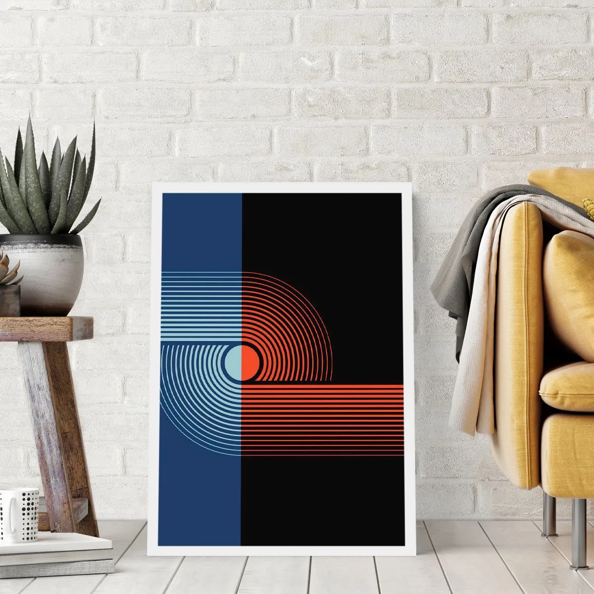 Pôster - Num abraço geométrico - 50x70 cm