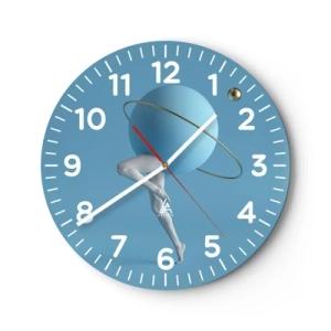 Relógio de parede - Relógio em vidro - Planetas a enlouquecer - 40x40 cm