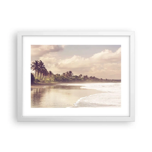 Pôster em moldura branca - Carícia das ondas - 40x30 cm