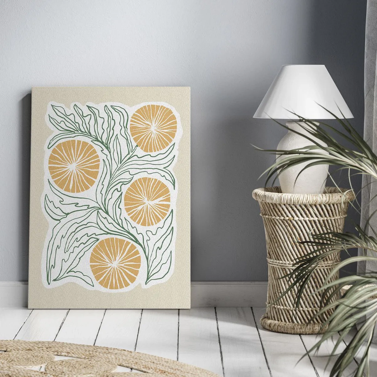 Quadro em tela - Étnico com um toque de abstração - 45x80 cm