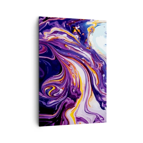 Quadro em tela - Onde o espaço se dobra em roxo - 70x100 cm