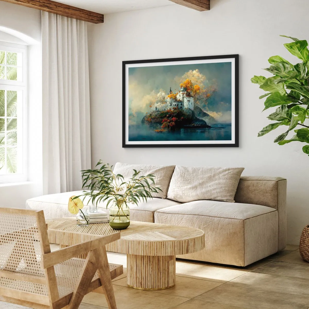 Pôster com moldura preta - O começo de uma história romântica - 70x50 cm