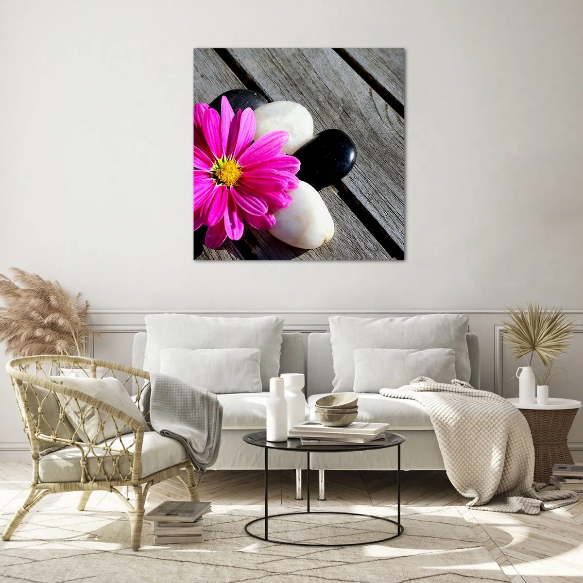 Quadro em vidro - Descanso no cais - 60x60 cm