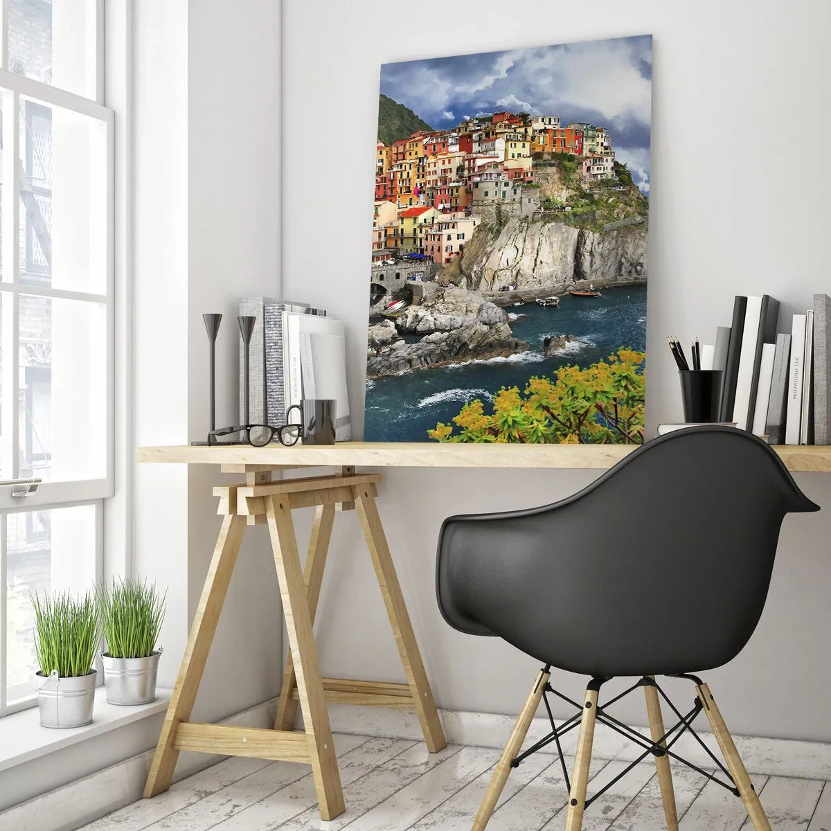 Quadro em vidro - Um aglomerado nas rochas - 50x70 cm