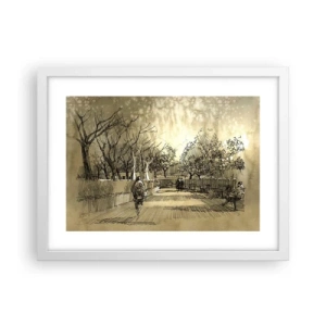 Pôster em moldura branca - Um momento capturado por uma pena - 40x30 cm