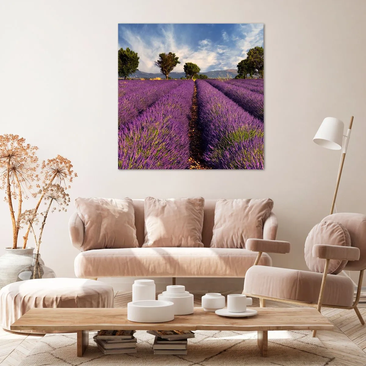 Quadro em tela - Prados de lavanda - 40x40 cm