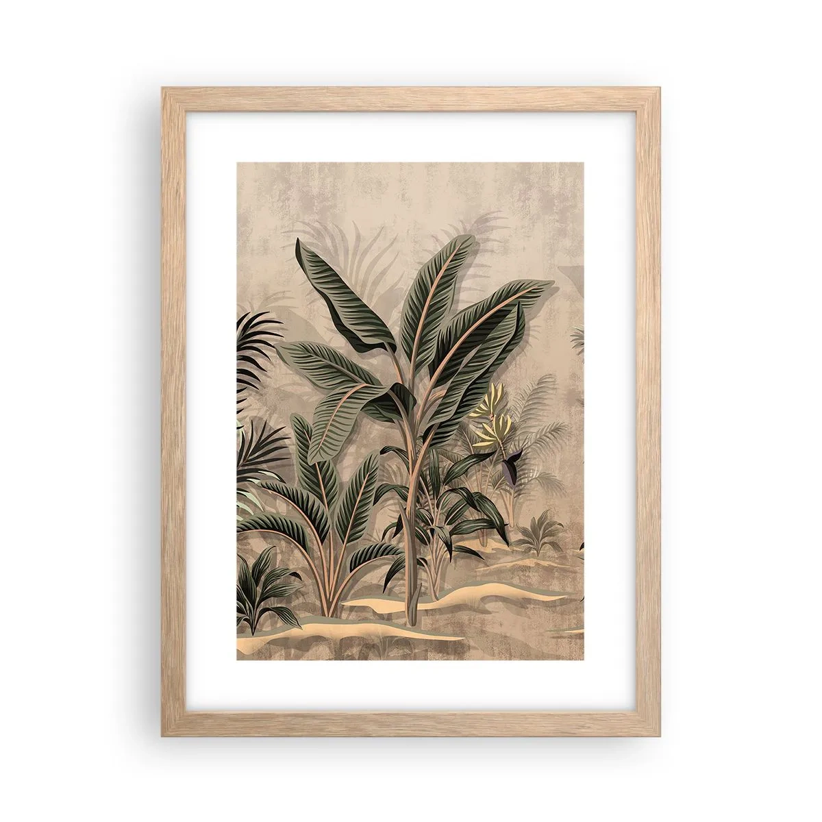 Pôster com moldura de carvalho claro - Gravura em estilo colonial - 30x40 cm