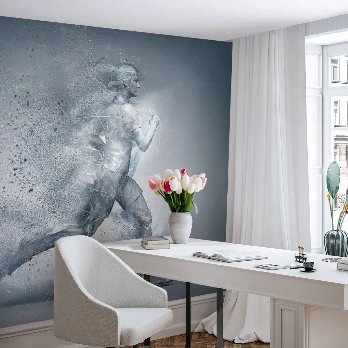 Papel de Parede Premium Canvas - Energia limpa como um cristal - Abstração, Gráficos, Corredor - 500x350 cm