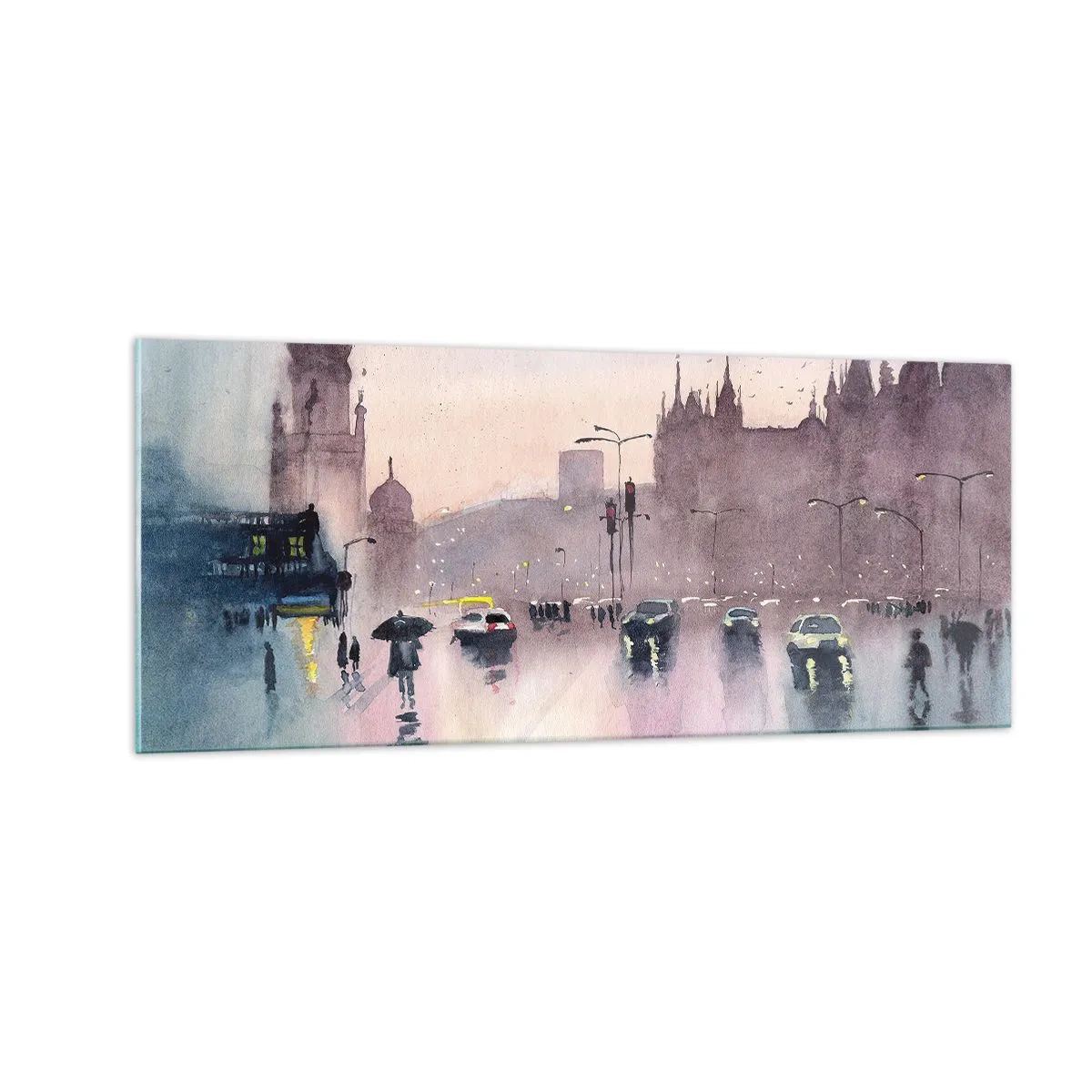 Quadro em vidro - Na névoa chuvosa - 100x40 cm
