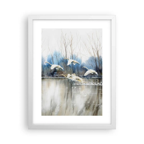 Pôster em moldura branca - Como no conto de fadas sobre cisnes selvagens - 30x40 cm