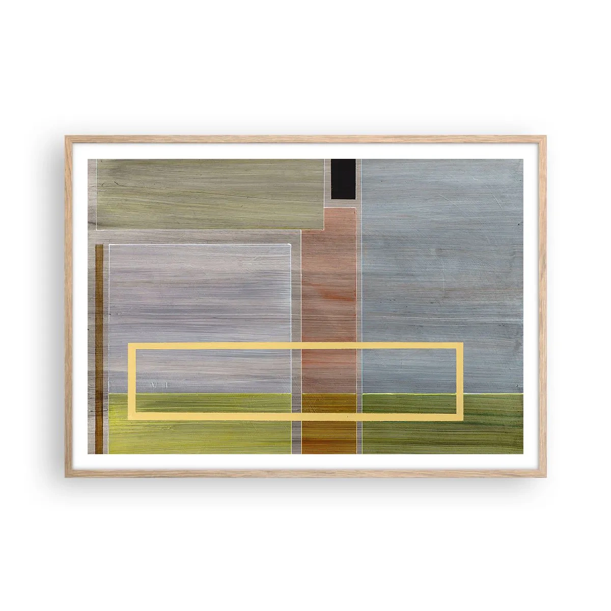 Pôster com moldura de carvalho claro - Simples e calmo - 100x70 cm