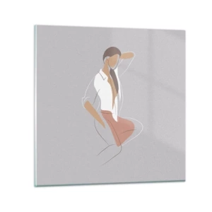 Quadro em vidro - O esboço do encanto - 70x70 cm