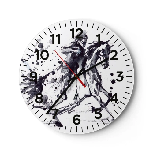 Relógio de parede - Relógio em vidro - Cavaleiro Negro - 30x30 cm