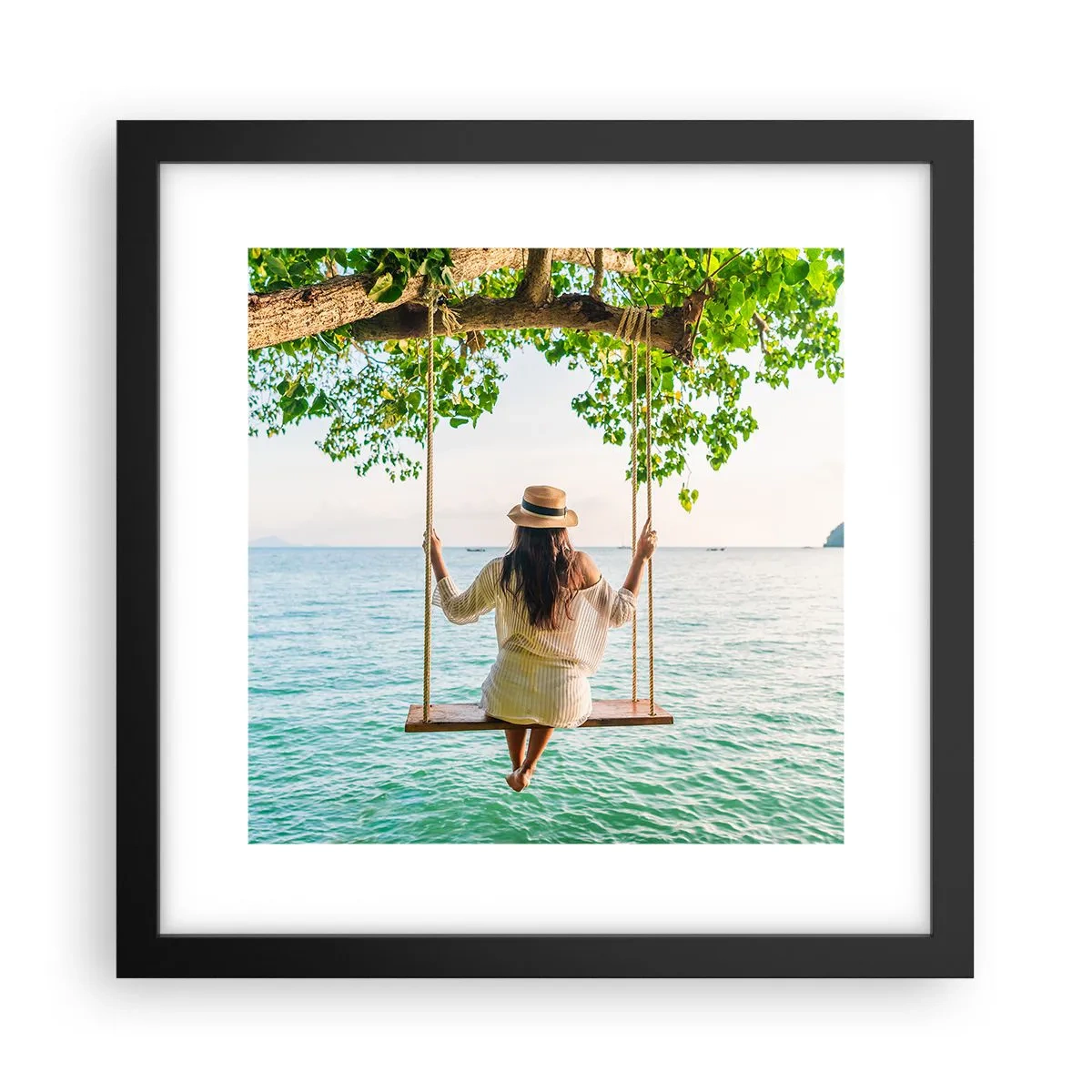 Pôster com moldura preta - A vida é bela - 30x30 cm