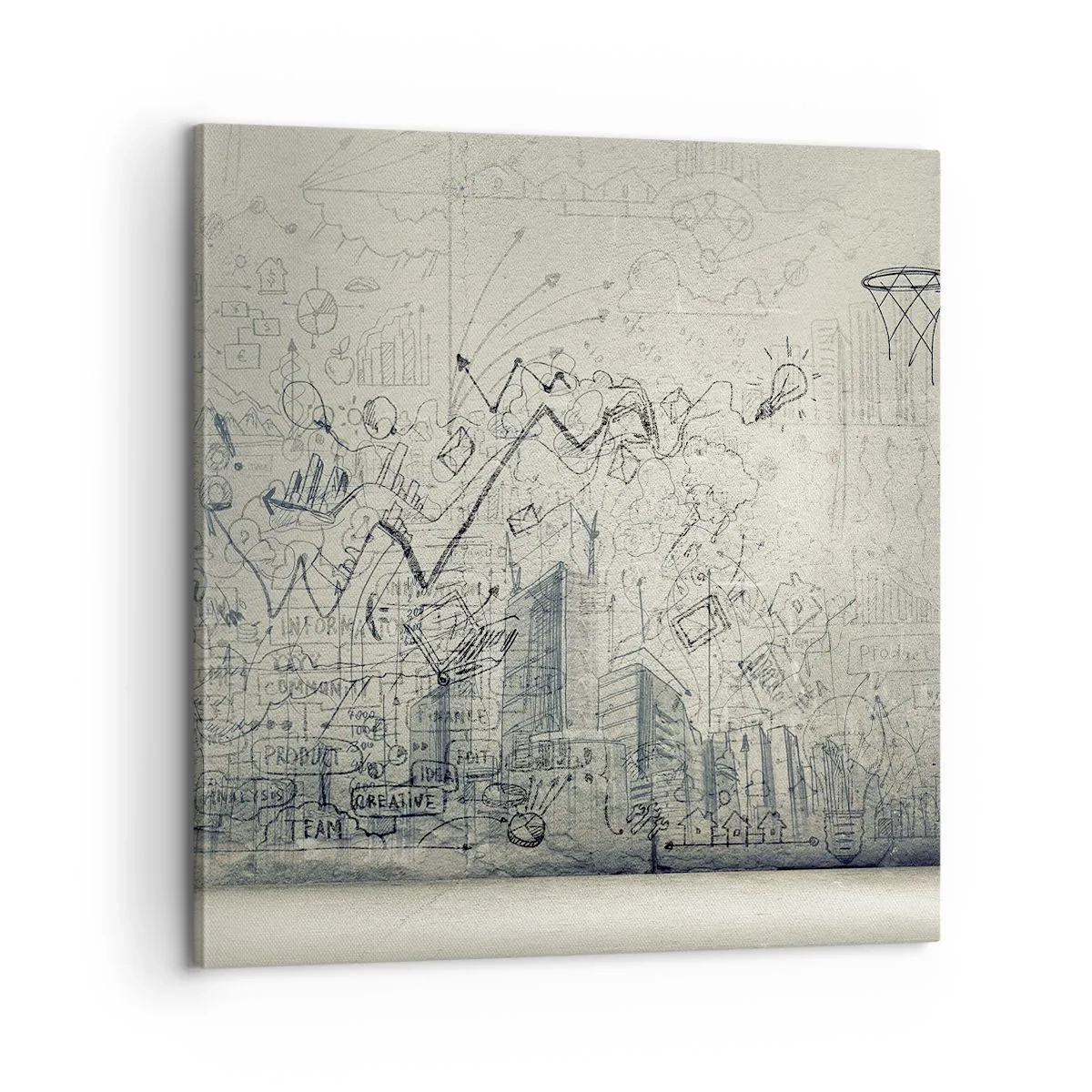 Quadro em tela - Minha vida maravilhosa na cidade - 60x60 cm
