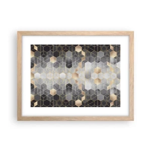 Pôster com moldura de carvalho claro - Composição do diamante - 40x30 cm