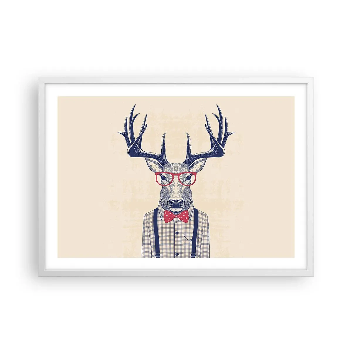 Pôster em moldura branca - Extravagância engraçada - 70x50 cm