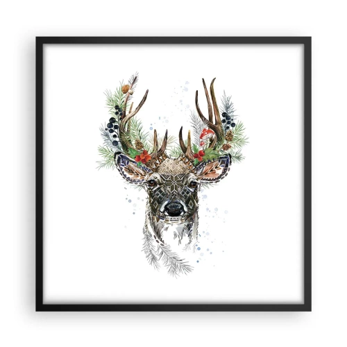 Pôster com moldura preta - Num manto festivo - 50x50 cm