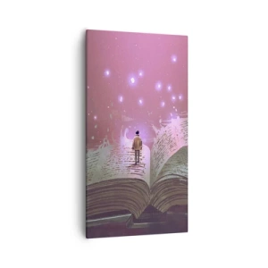 Quadro em tela - Um convite para outro mundo - leia! - 55x100 cm