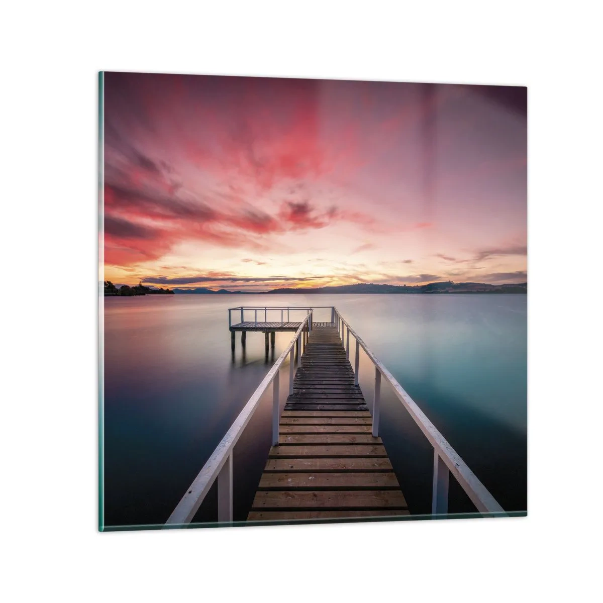 Quadro em vidro - A chama suave da noite - 60x60 cm