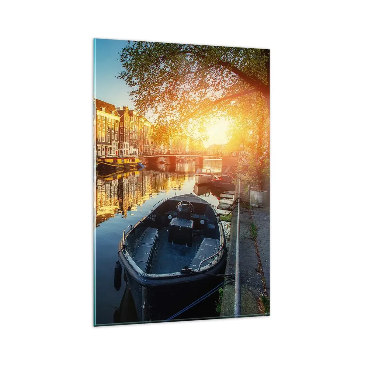 Quadro em vidro - Manhã em Amsterdã - 80x120 cm