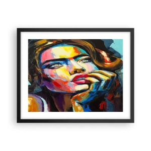 Pôster com moldura preta - Sonhos como pássaros voando no céu - 50x40 cm