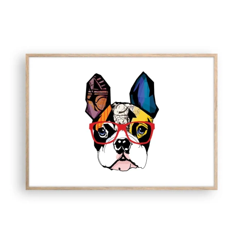 Pôster com moldura de carvalho claro - Intelectual - 100x70 cm