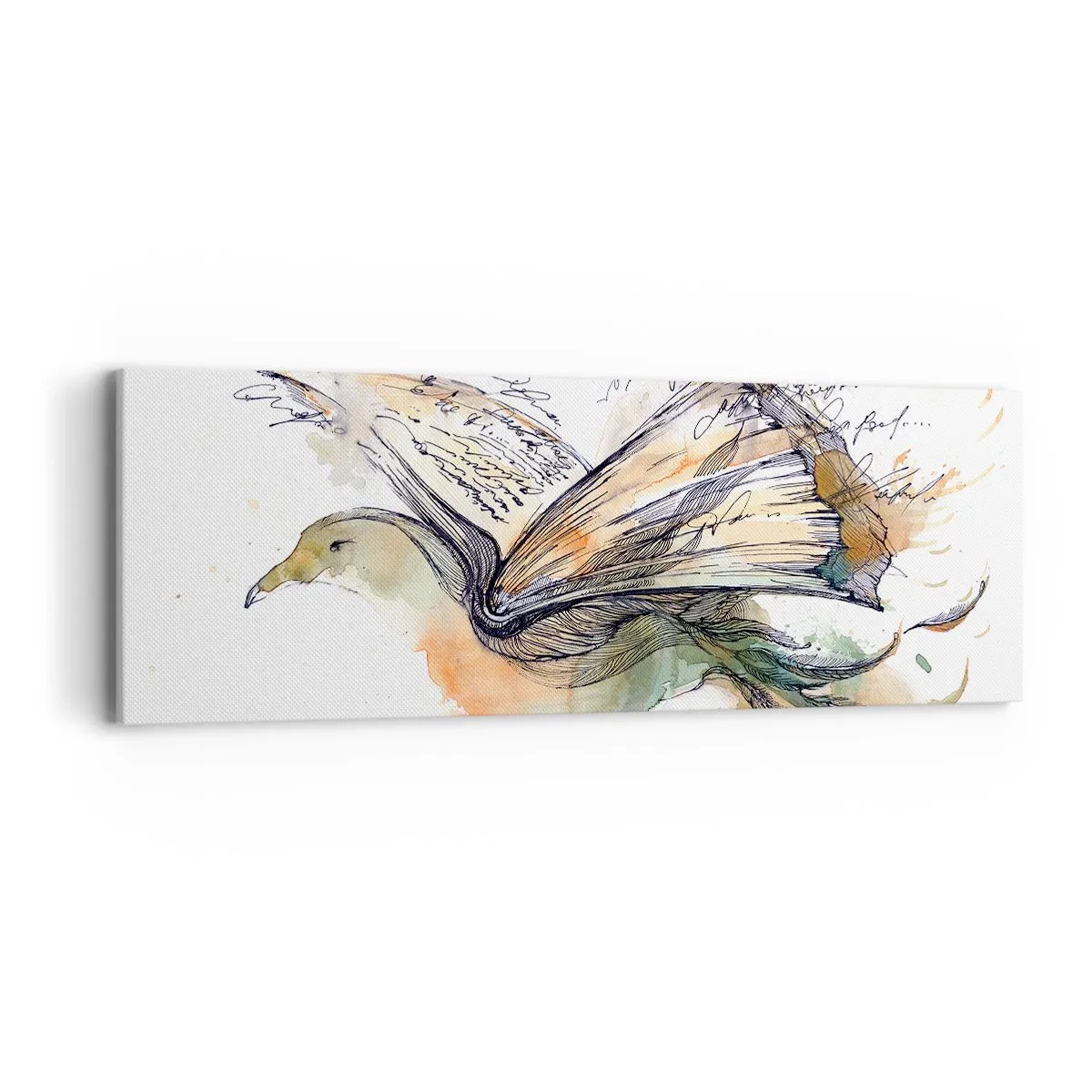 Quadro em tela - Nas asas da poesia - 90x30 cm