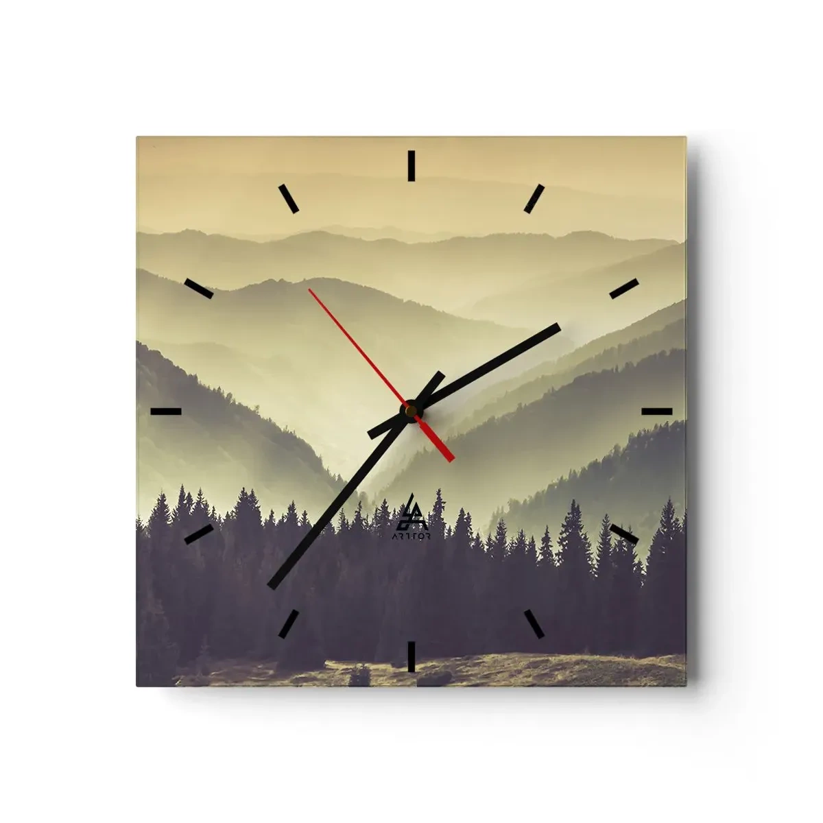 Relógio de parede - Relógio em vidro - Atrás das sete montanhas... - 30x30 cm