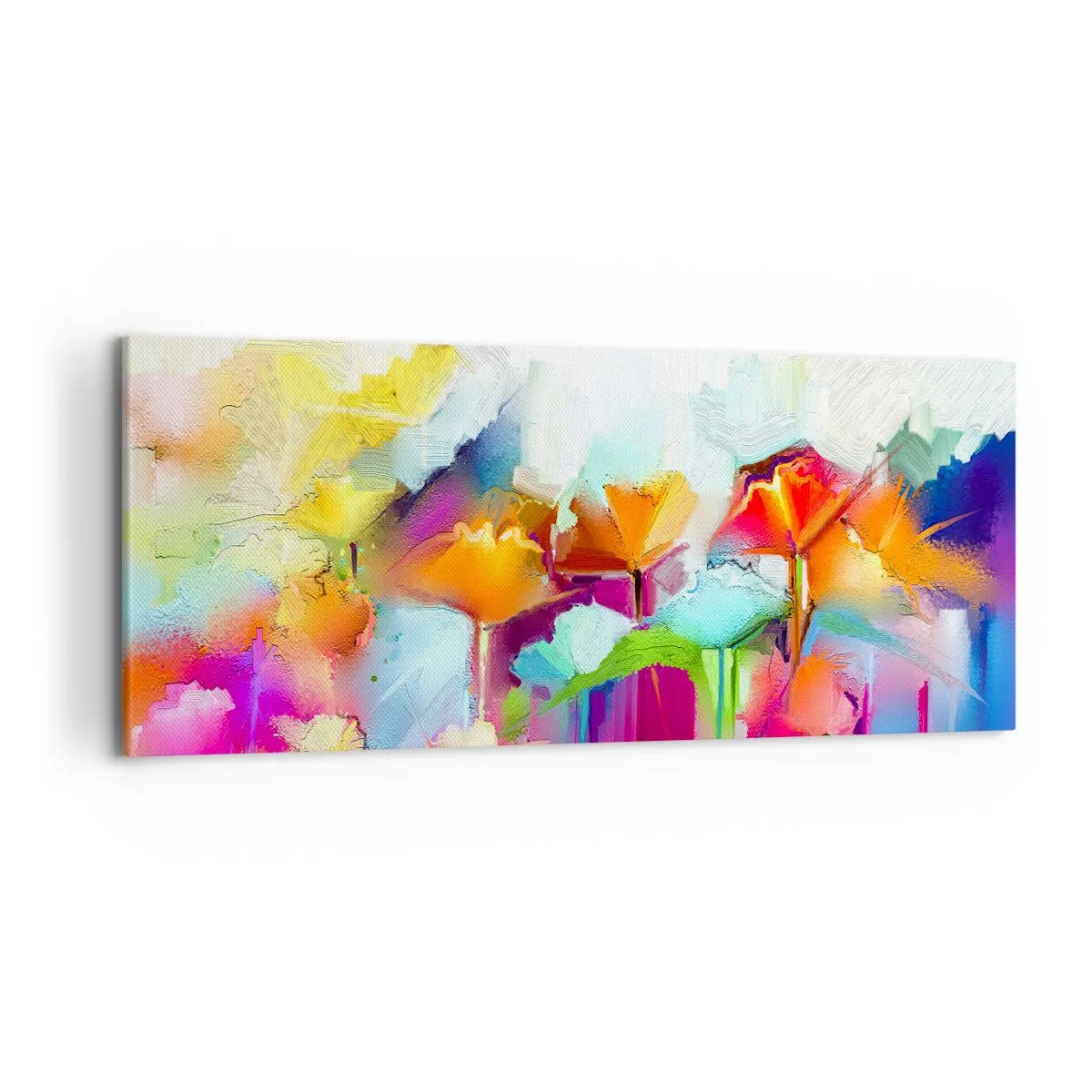 Quadro em tela - O arco-íris floresceu - 120x50 cm