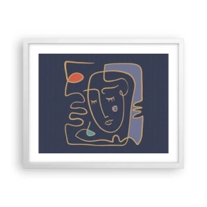 Pôster em moldura branca - Nos pensamentos - 50x40 cm