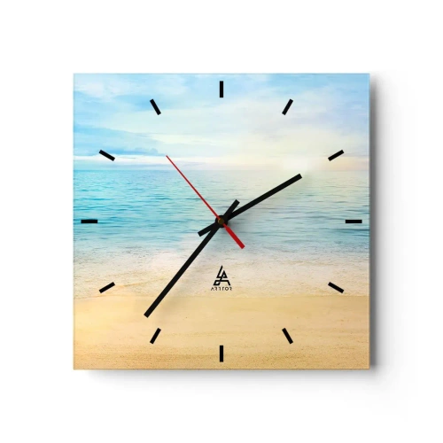 Relógio de parede - Relógio em vidro - Grande azul - 40x40 cm