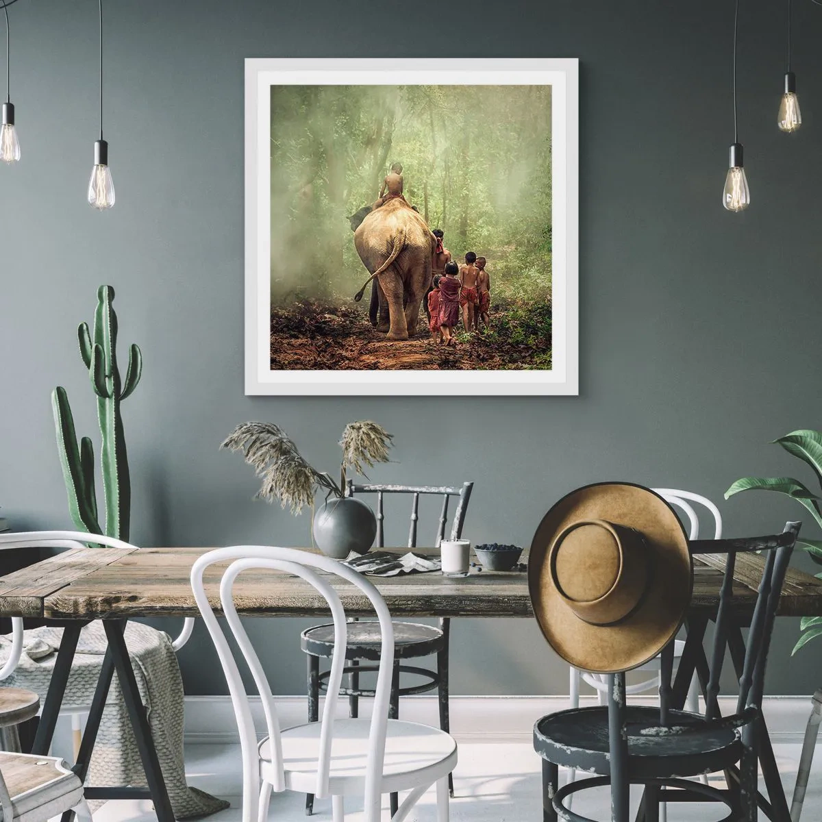 Pôster em moldura branca - Novo Livro da Selva - 30x30 cm