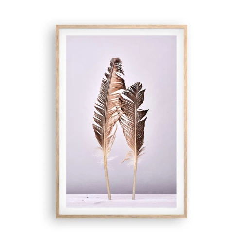 Pôster com moldura de carvalho claro - Contra o nada - 61x91 cm