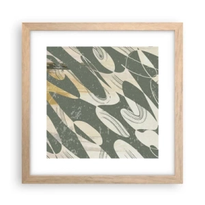 Pôster com moldura de carvalho claro - Abstração rítmica - 30x30 cm