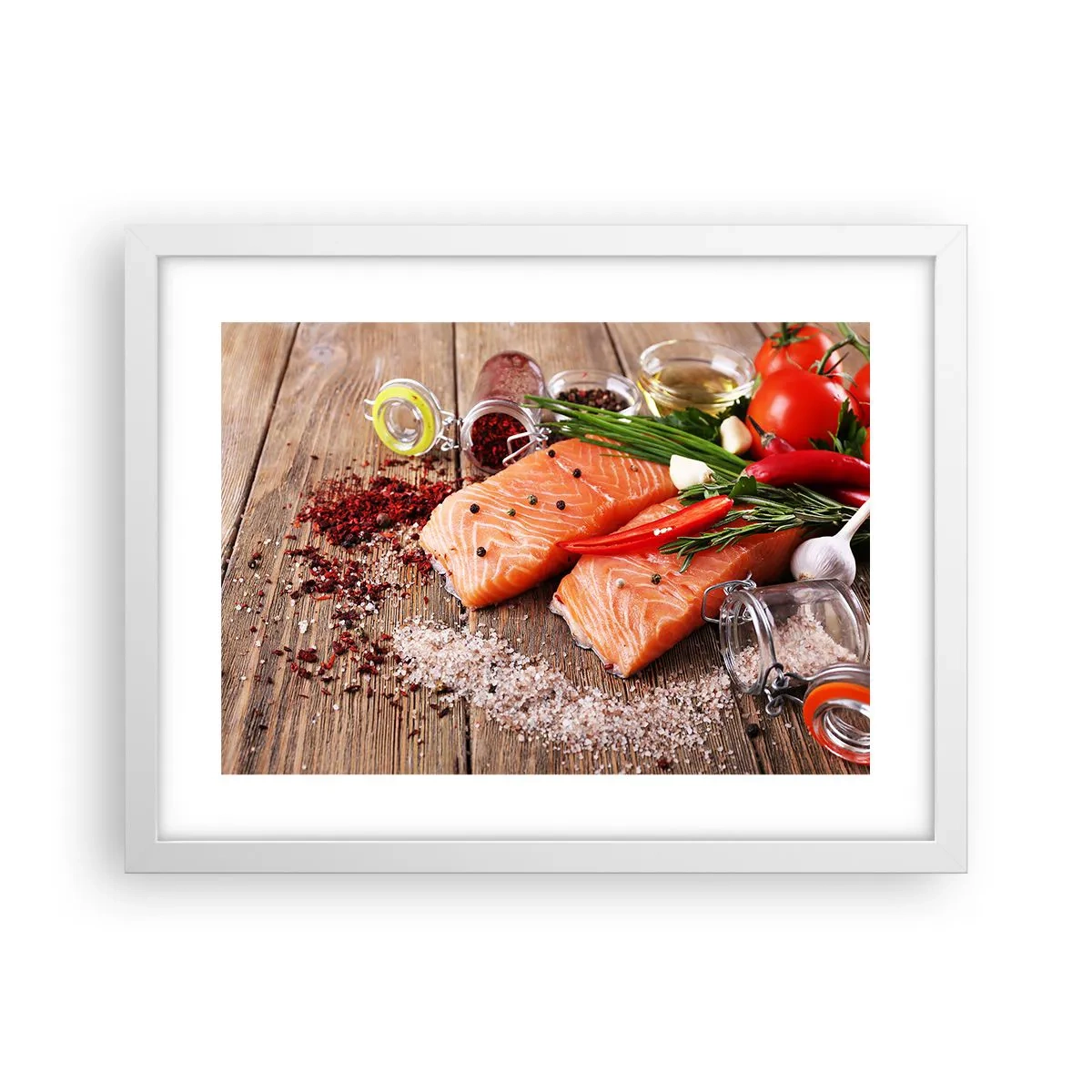 Pôster em moldura branca - Aventura norueguesa na cozinha - 40x30 cm