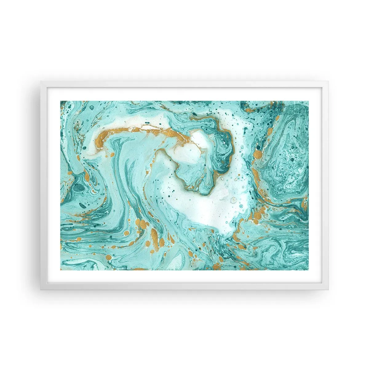 Pôster em moldura branca - Sob a grande onda do período Edo - 70x50 cm