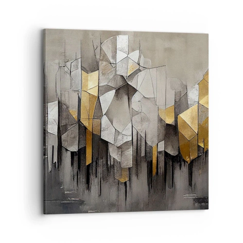 Quadro em tela - Composição de gelo e luz - 70x70 cm