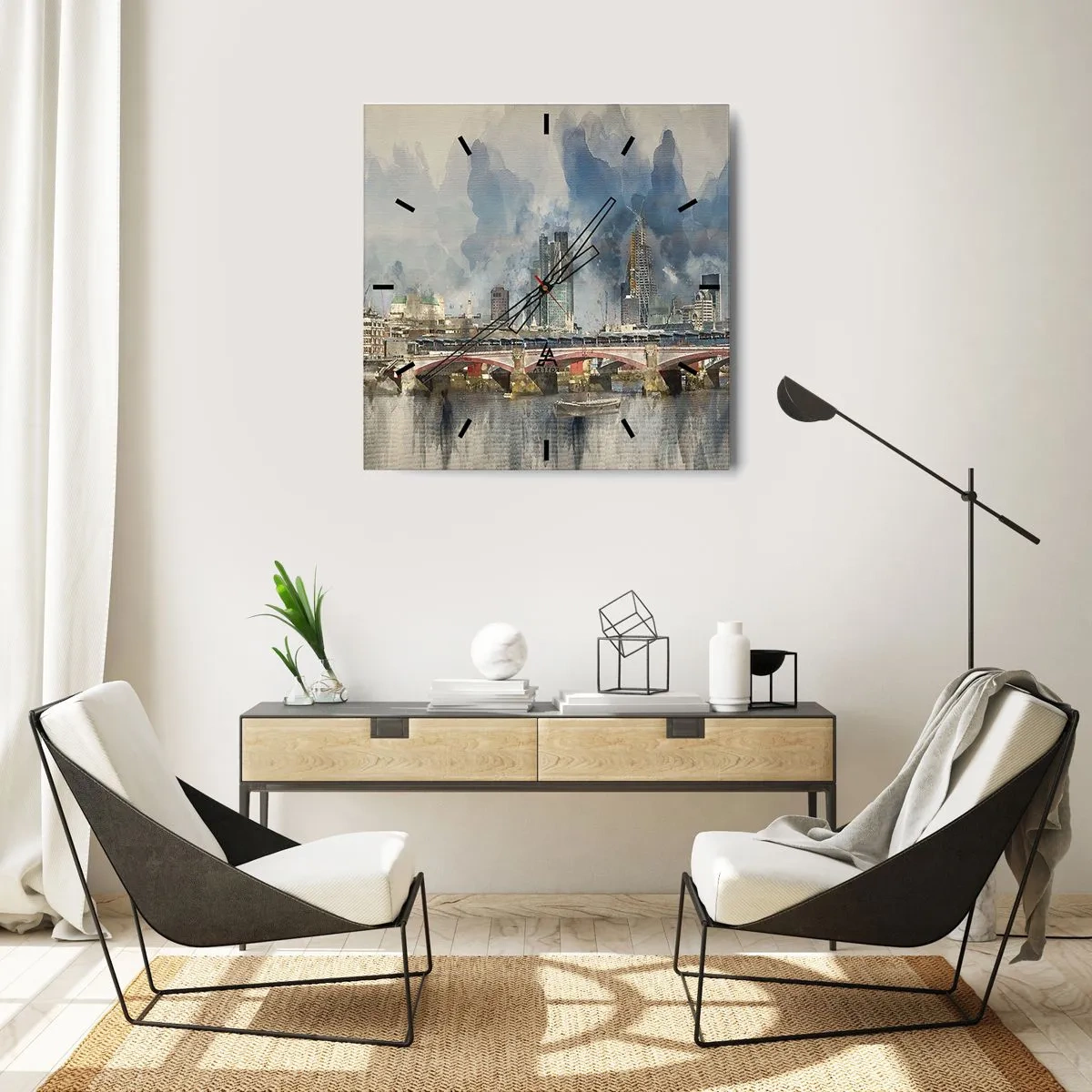 Relógio de parede - Relógio em vidro - Londres em toda a sua glória - 40x40 cm