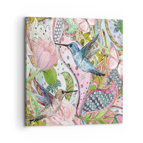 Quadro em tela - Emaranhados em trepadeiras - 70x70 cm